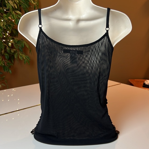 🖤SHE’S BLACK LARGE SEQUIN & BEADS ADJUSTABLE SPAGHETTI STRAP SPARKLY TOP SMALL - Picture 13 of 16